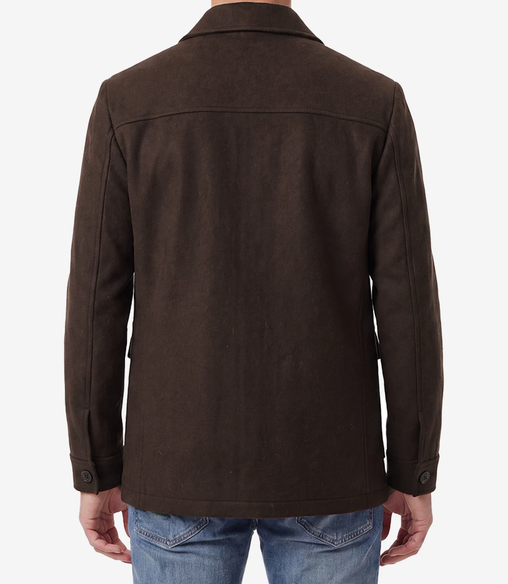 mens chocolate brown wool coat