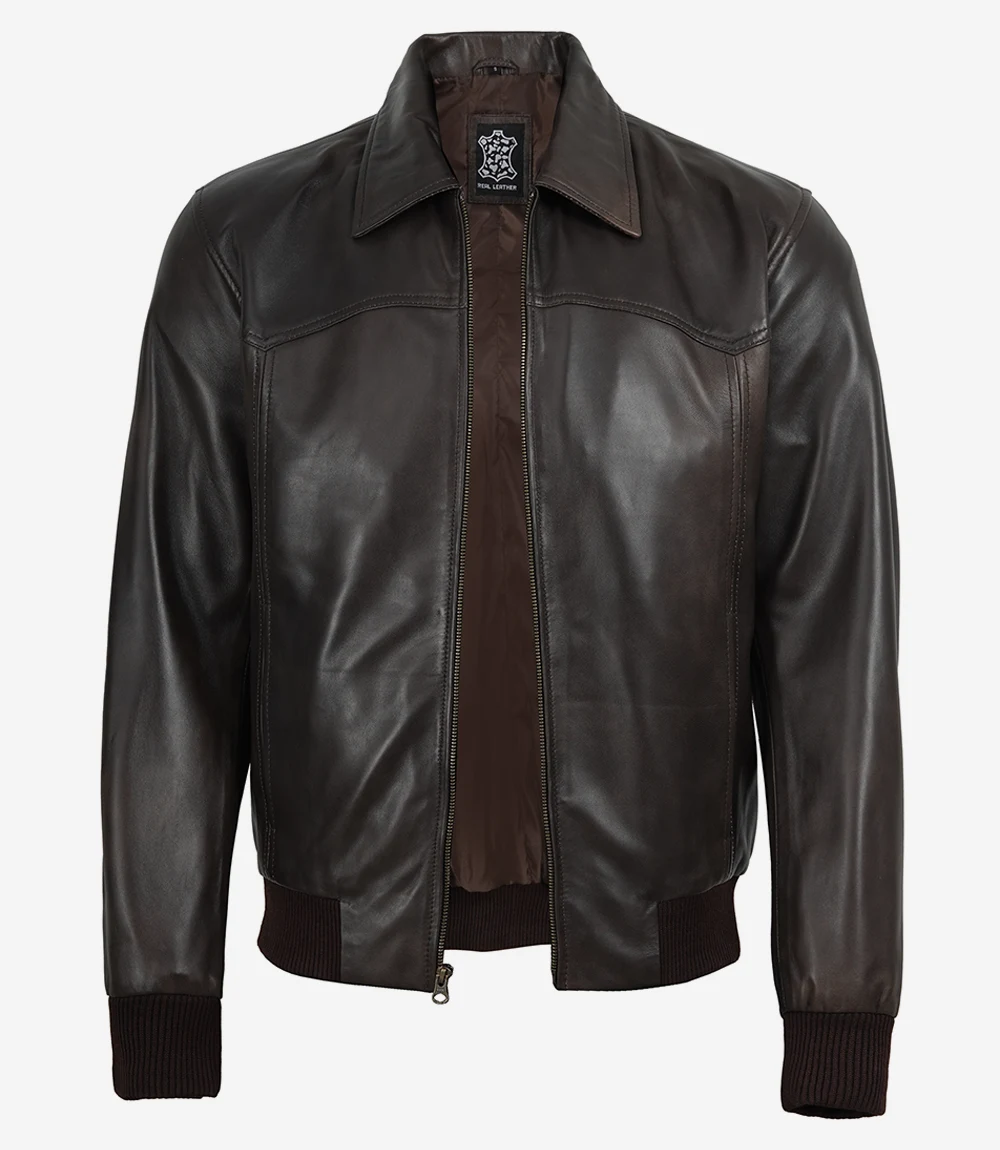 mens lambskin bomber leather jacket